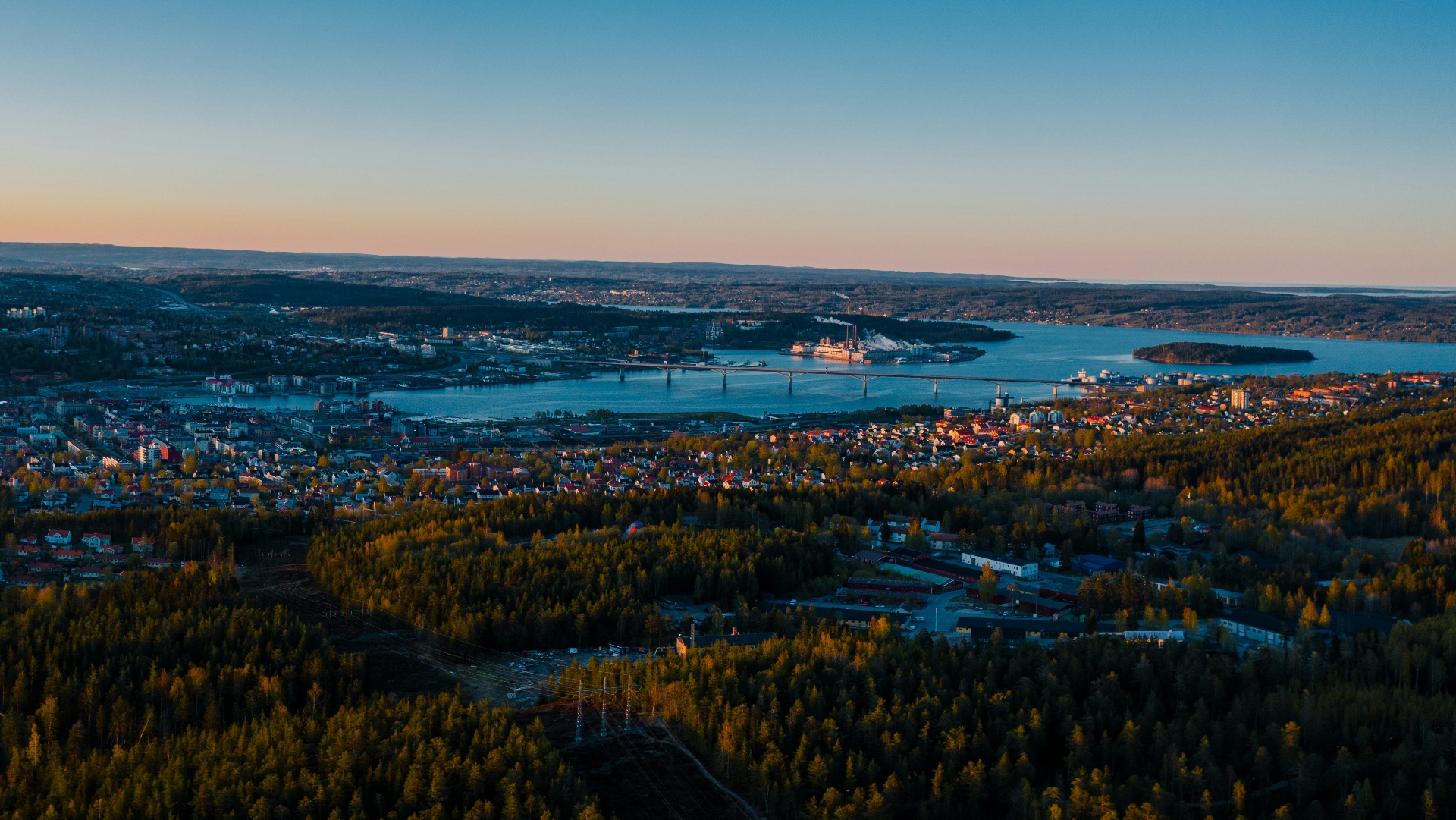 Flygfoto över Sundsvall